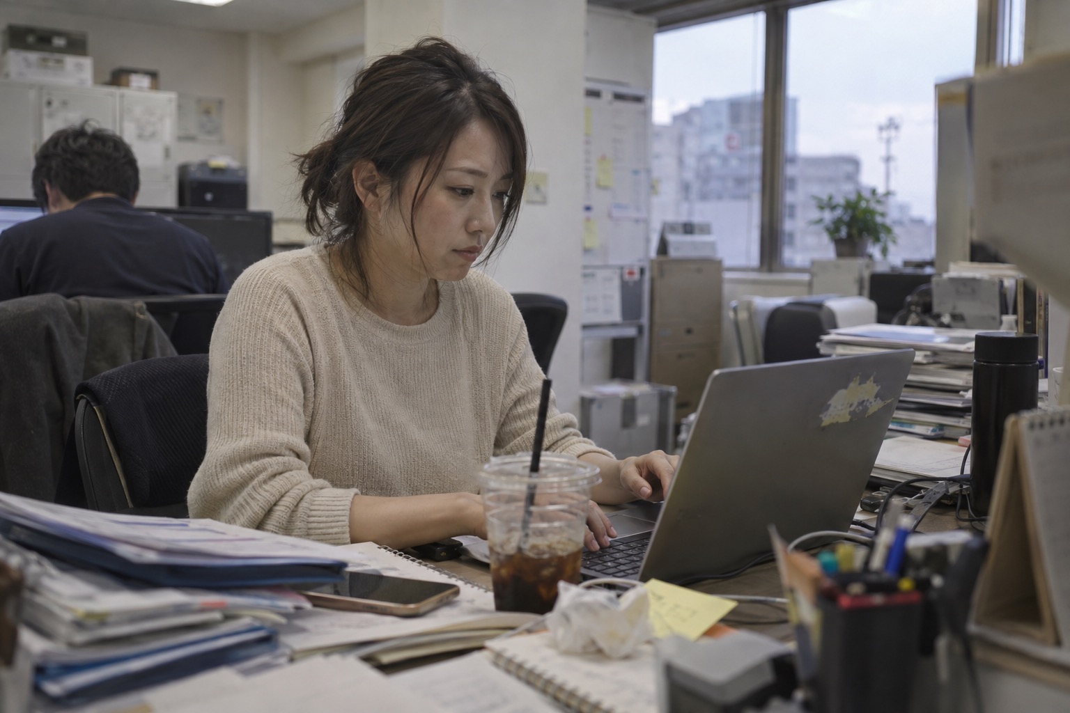 担当者が自分でAIを使って業務を進めている様子